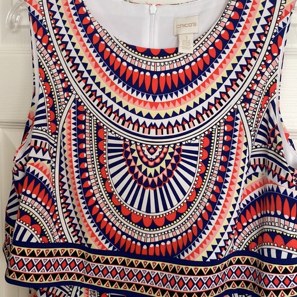 Chico’s tribal print popover dress. NWT size 1=8/10 - Picture 4 of 5